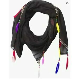 Hadley Wren girls Boho Feather Scarf